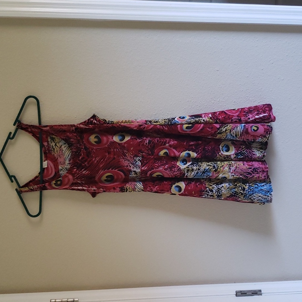 small sundress peacock feather eye dress